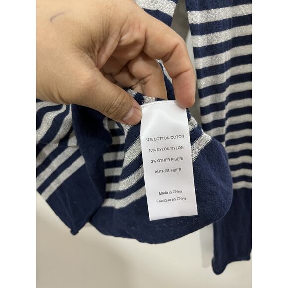 Tory Burch Striped Sweater M Nautical Preppy Beach Minimalist Designer Old Money - Picture 5 of 13